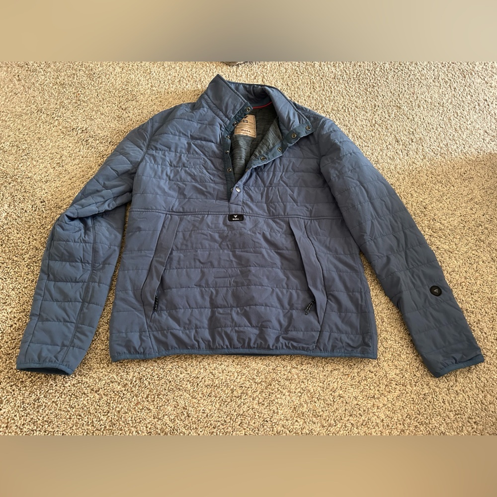 Vassa Madrone Nylon Pullover 1/2 Button Up Men’s Size Xl Blue Gray Warmth Lined